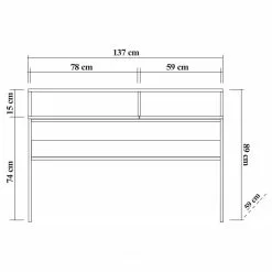 Red Living Schreibtisch Liroi - Kiefer Dekor / Schwarz -Buromobel Verkaufe 1000306672 211115 13550600986 SKETCH DETAILS P000000001000306672 sketch