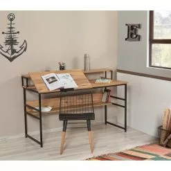 Red Living Schreibtisch Liroi - Kiefer Dekor / Schwarz -Buromobel Verkaufe 1000306672 211115 13560500587 MOOD DETAILS P000000001000306672 mood