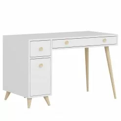 Norrwood Schreibtisch Cusse - Weiß / Eiche Dekor