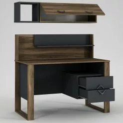 Red Living Schreibtisch-Set Kesia (2-teilig) - Walnuss Dekor / Anthrazit -Buromobel Verkaufe 1000306700 211115 13564400654 DETAILS P000000001000306700