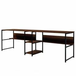 Red Living Doppelschreibtisch Collinee III - Walnuss Dekor / Schwarz