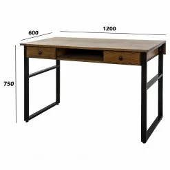 Red Living Schreibtisch Jerrold - Kiefer massiv / Aluminium - Kiefer Braun / Schwarz -Buromobel Verkaufe 1000306712 211115 135744001204 SKETCH DETAILS P000000001000306712 sketch