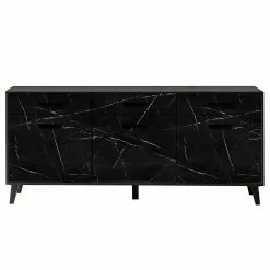 Jack & Alice Sideboard Fintel I - Marmor Schwarz Dekor / Schwarz -Buromobel Verkaufe 1000307050 211110 08234500076 DETAILS P000000001000307050
