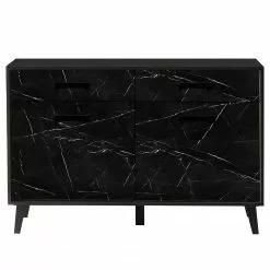 Jack & Alice Sideboard Fintel II - Marmor Schwarz Dekor / Schwarz -Buromobel Verkaufe 1000307051 211110 08234500083 DETAILS P000000001000307051