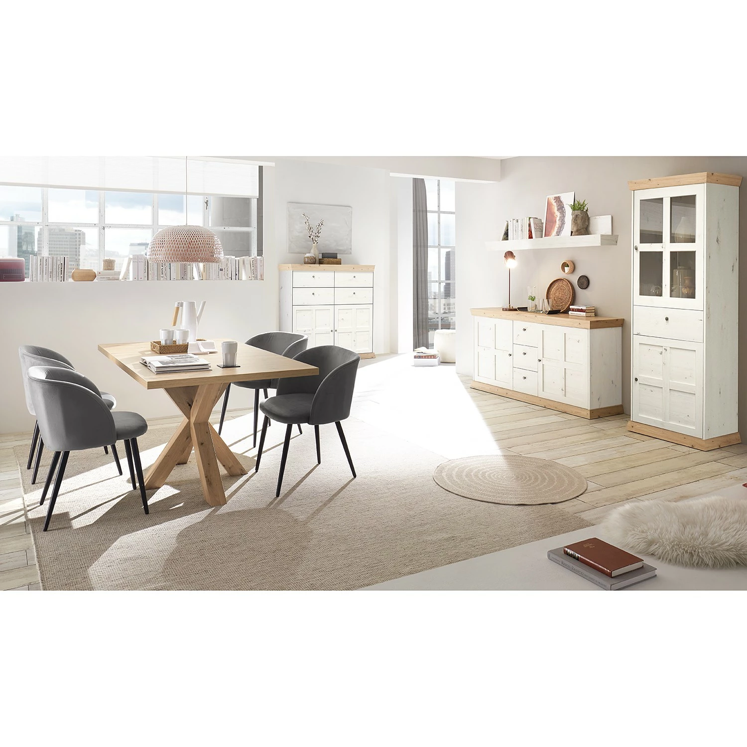 Ridgevalley Sideboard Maiossa I - Pinie Weiß Dekor / Eiche Navarra Dekor 7 Ridgevalley Sideboard Maiossa I - Pinie Weiß Dekor / Eiche Navarra Dekor – Bild 5