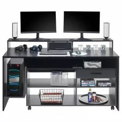 Fredriks Schreibtisch-Kombination Halling - (LED-Beleuchtung) - Schwarz -Buromobel Verkaufe 1000307854 211123 172651000042 DETAILS P000000001000307854