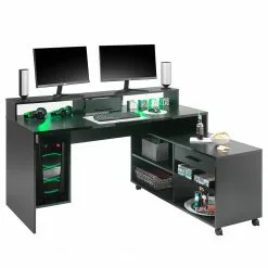 Fredriks Schreibtisch-Kombination Halling - (LED-Beleuchtung) - Schwarz -Buromobel Verkaufe 1000307854 211123 17265100046 DETAILS P000000001000307854