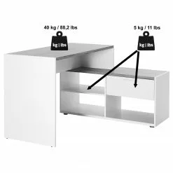 Jahnke Eckschreibtisch ML C 140 E - Wildeiche Dekor / Weiß -Buromobel Verkaufe 1000307856 211109 135123000533 SKETCH DETAILS P000000001000307856 sketch