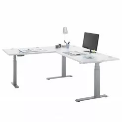 Fredriks Eckschreibtisch Toms - (Höhenverstellbar) - Lichtgrau / Grau -Buromobel Verkaufe 1000309502 211110 082121000035 DETAILS P000000001000309502