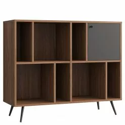 Loftscape Regal Sirkka II - Grau / Walnuss Dekor