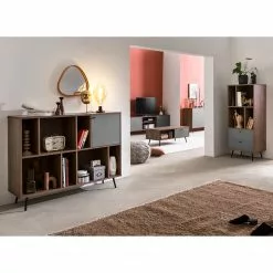 Loftscape Regal Sirkka II - Grau / Walnuss Dekor -Buromobel Verkaufe 1000310575 211125 11184100287 MOOD DETAILS P000000001000310575 mood