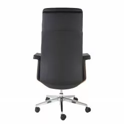 Fredriks Bürostuhl Weld - Echtleder / Walnuss Furnier / Metall - Schwarz / Walnuss / Aluminium -Buromobel Verkaufe 1000310647 220826 033 DETAILS P000000001000310647