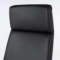 Fredriks Bürostuhl Weld - Echtleder / Walnuss Furnier / Metall - Schwarz / Walnuss / Aluminium -Buromobel Verkaufe 1000310647 220826 034 DETAILS P000000001000310647