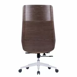 Fredriks Bürostuhl Zuma - Echtleder / Walnuss Furnier / Metall - Creme / Walnuss / Aluminium -Buromobel Verkaufe 1000310662 220509 050 DETAILS P000000001000310662