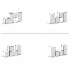 Now! by hülsta Sideboard now to go colour I - Natureiche / Diamantgrau -Buromobel Verkaufe 1000311297 211201 144906001006 SKETCH DETAILS P000000001000311297 sketch