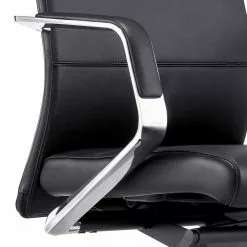 Fredriks Bürostuhl Mecco - Echtleder / Aluminium - Schwarz / Silber -Buromobel Verkaufe 1000312404 211130 13160400041 DETAILS P000000001000312404