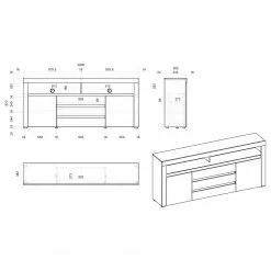 Loftscape Sideboard Stonda - Weiß -Buromobel Verkaufe 1000314583 211209 12531700632 SKETCH DETAILS P000000001000314583 sketch