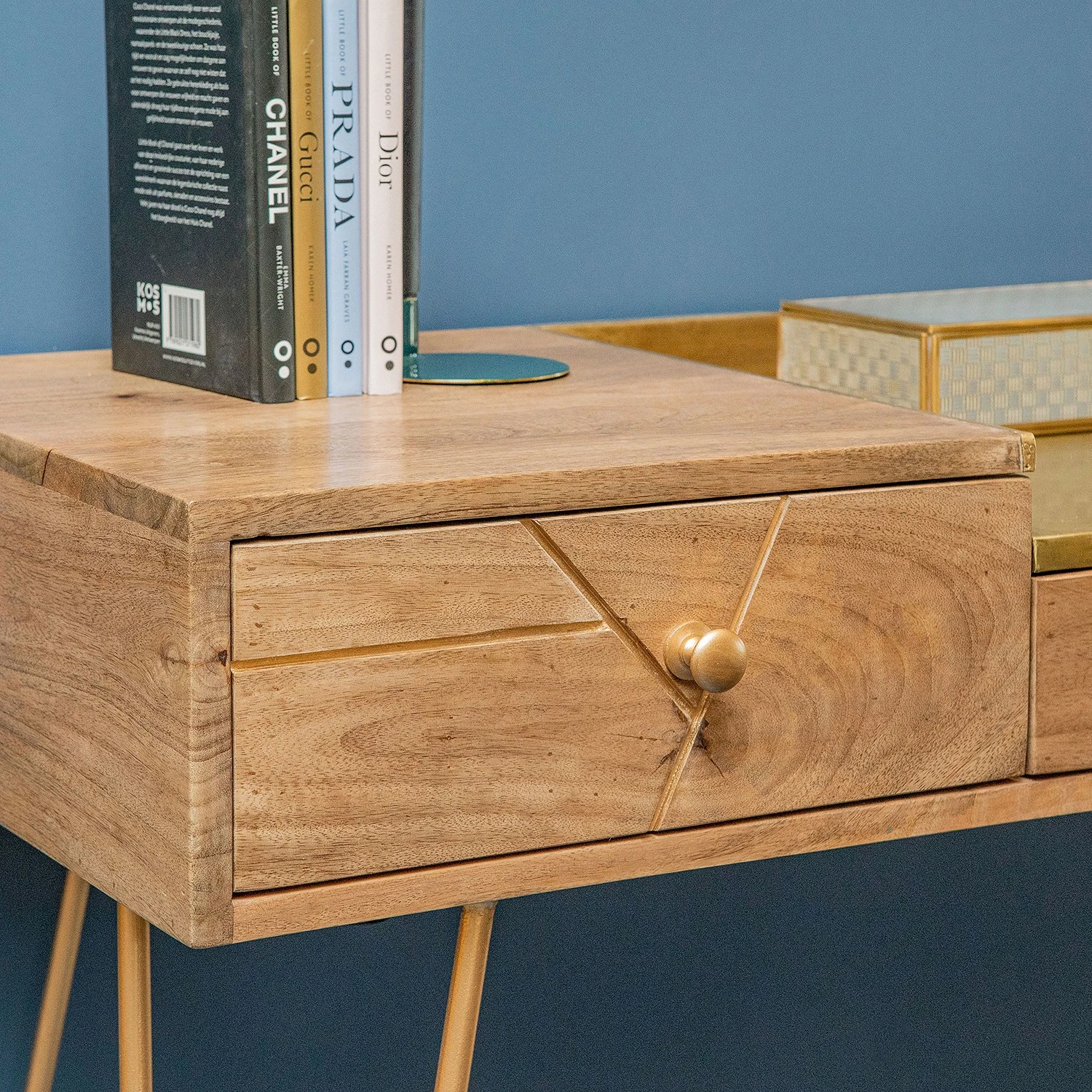 Schreibtisch Lennard I - Mango massiv / Eisen - Mango / Messing 9 Schreibtisch Lennard I - Mango massiv / Eisen - Mango / Messing – Bild 7