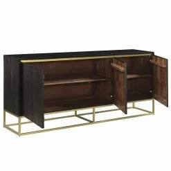 Jack & Alice Sideboard Nooble II - Mango massiv / Metall - Mango Schwarz / Gold -Buromobel Verkaufe 1000315447 220427 045 DETAILS P000000001000315447