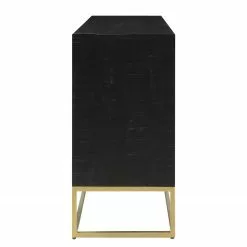 Jack & Alice Sideboard Nooble II - Mango massiv / Metall - Mango Schwarz / Gold -Buromobel Verkaufe 1000315447 220427 050 DETAILS P000000001000315447