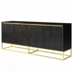 Jack & Alice Sideboard Nooble I - Mango massiv / Metall - Mango Schwarz / Gold