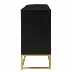 Jack & Alice Sideboard Nooble I - Mango massiv / Metall - Mango Schwarz / Gold -Buromobel Verkaufe 1000315452 220427 045 DETAILS P000000001000315452
