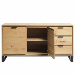 Loftscape Sideboard Limoges - Echtholzfurnier / Metall - Eiche / Schwarz -Buromobel Verkaufe 1000319435 220107 101929000117 DETAILS P000000001000319435