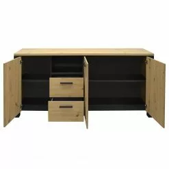 Red Living Sideboard Zagora - Asteiche Dekor / Schwarz -Buromobel Verkaufe 1000329410 220203 15484200040 DETAILS P000000001000329410