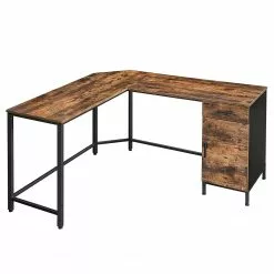 Red Living Eckschreibtisch Buxy IV - Eiche Rustikal Dekor / Schwarz