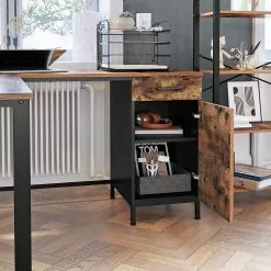 Red Living Eckschreibtisch Buxy IV - Eiche Rustikal Dekor / Schwarz -Buromobel Verkaufe 1000330253 220204 13344200022 MOOD DETAILS P000000001000330253 mood