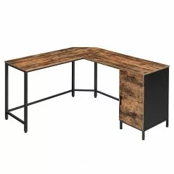 Red Living Eckschreibtisch Buxy IV - Eiche Rustikal Dekor / Schwarz -Buromobel Verkaufe 1000330253 220204 13344200030 DETAILS P000000001000330253