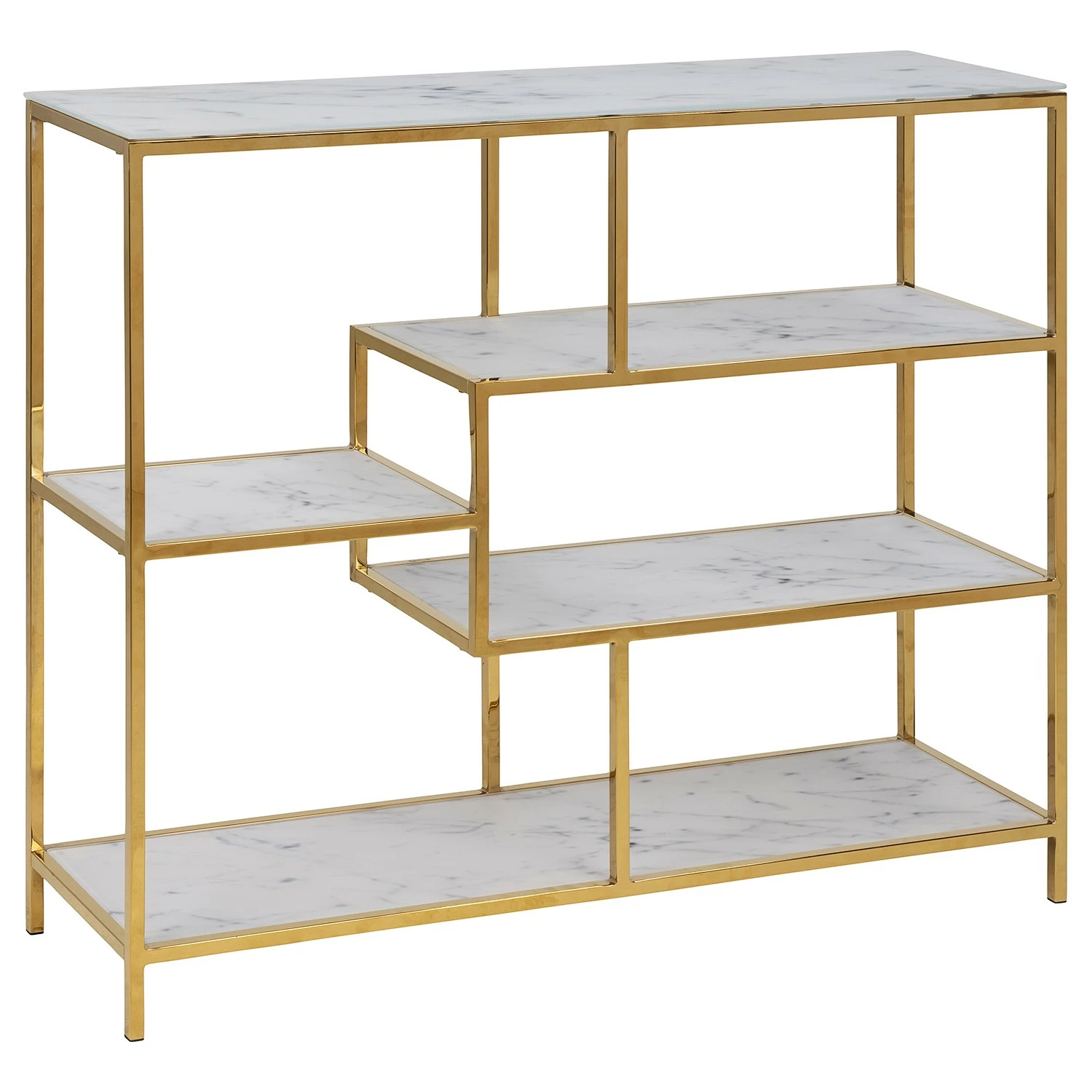 Fredriks Regal Katori I - Glas / Metall - Marmor Weiß Dekor / Gold 3 Fredriks Regal Katori I - Glas / Metall - Marmor Weiß Dekor / Gold