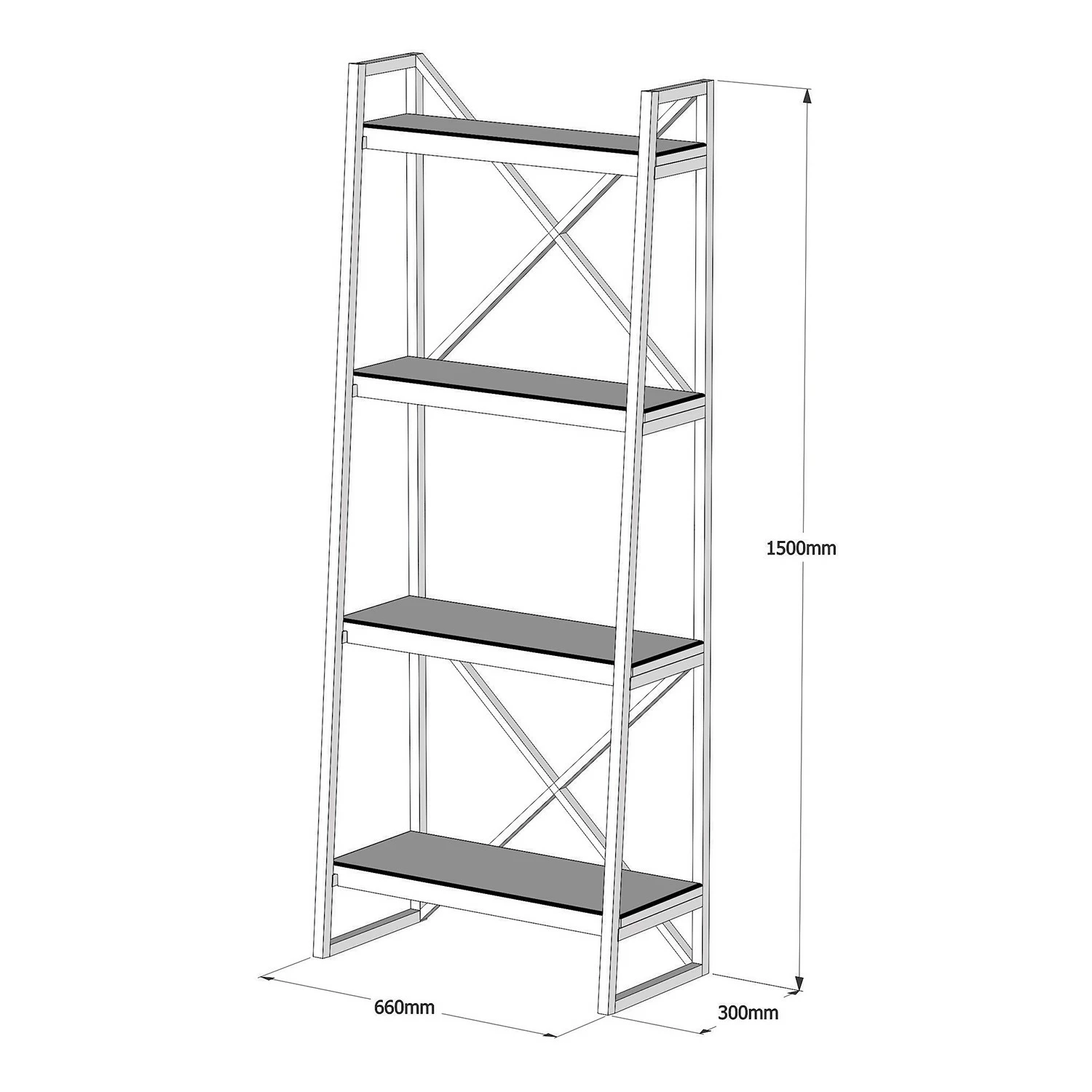 Red Living Regal Wilga - Kiefer massiv / Metall - Kiefer / Schwarz 6 Red Living Regal Wilga - Kiefer massiv / Metall - Kiefer / Schwarz – Bild 4