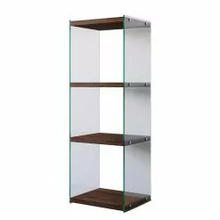 Loftscape Regal Rodgau - Glas / Kiefer massiv - Kiefer Kolonial - Höhe: 120 cm