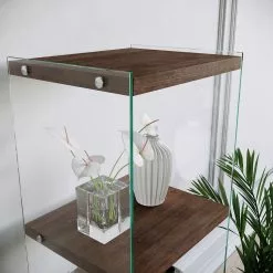 Loftscape Regal Rodgau - Glas / Kiefer massiv - Kiefer Kolonial - Höhe: 120 cm -Buromobel Verkaufe 1000333674 220302 030 DETAILS P000000001000333674