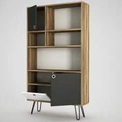 Loftscape Regal Kerrang - Walnuss Dekor / Anthrazit / Weiß -Buromobel Verkaufe 1000333719 220302 030 DETAILS P000000001000333719