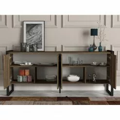 Red Living Sideboard Lando - Metall - Walnuss Dekor / Schwarz -Buromobel Verkaufe 1000333722 220302 022 MOOD DETAILS P000000001000333722 mood