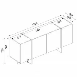Loftscape Sideboard Vidal - Marmor Schwarz Dekor / Gold -Buromobel Verkaufe 1000333728 220302 500 SKETCH DETAILS P000000001000333728 sketch