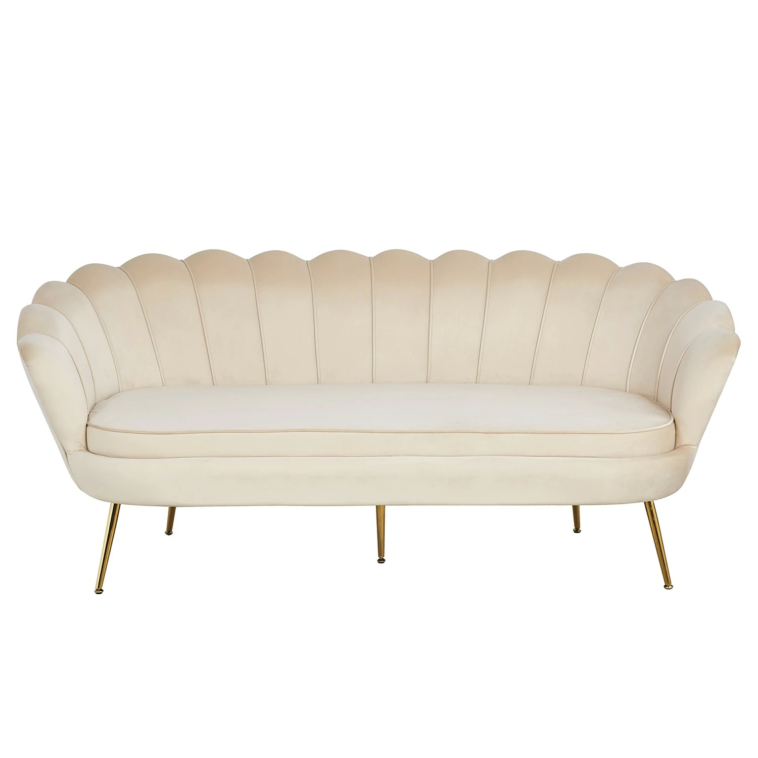 Norrwood Sofa Ralemo (3-Sitzer) - Samt - Creme 5 Norrwood Sofa Ralemo (3-Sitzer) - Samt - Creme – Bild 4