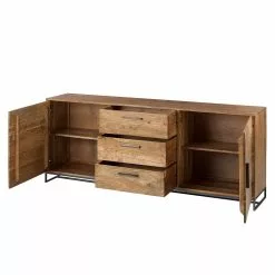 Ars manufacti Sideboard Woodson - Akazie massiv / Metall - Akazie Hellbraun - Breite: 200 cm -Buromobel Verkaufe 1000339822 220311 035 DETAILS P000000001000339822