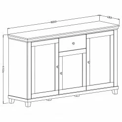 Ridgevalley Sideboard Emmanuela II - Dunkelgrün -Buromobel Verkaufe 1000339989 220317 500 SKETCH DETAILS P000000001000339989 sketch