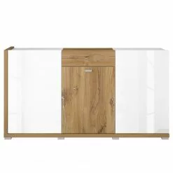 Loftscape Sideboard Lahntal - Hochglanz Weiß / Risseiche Dekor -Buromobel Verkaufe 1000340000 220317 040 DETAILS P000000001000340000