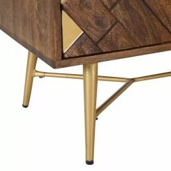 Red Living Sideboard Nook - Mango massiv / Metall - Mango / Gold -Buromobel Verkaufe 1000341969 220517 035 DETAILS P000000001000341969