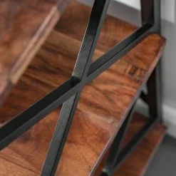 Red Living Regal Ugo II - Mango massiv / Metall - Mango / Schwarz -Buromobel Verkaufe 1000341970 220331 075 DETAILS P000000001000341970