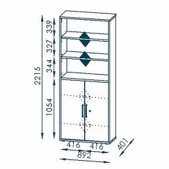 Maja Möbel Aktenschrank Homebase II - Eiche Riviera Dekor -Buromobel Verkaufe 1000342020 220325 500 SKETCH DETAILS P000000001000342020 sketch