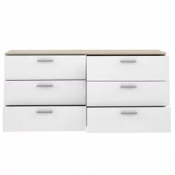 Loftscape Sideboard Perryton - Weiß / Eiche Sonoma Dekor -Buromobel Verkaufe 1000342469 220404 032 DETAILS P000000001000342469