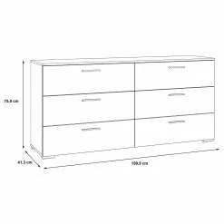 Loftscape Sideboard Perryton - Weiß / Eiche Sonoma Dekor -Buromobel Verkaufe 1000342469 220404 500 SKETCH DETAILS P000000001000342469 sketch
