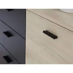 Loftscape Sideboard Piemont I - Schwarz / Eiche Bianco Dekor -Buromobel Verkaufe 1000342479 220404 033 DETAILS P000000001000342479