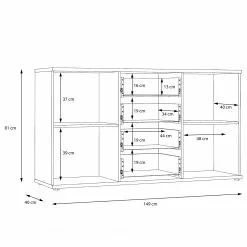 Loftscape Sideboard Piemont I - Schwarz / Eiche Bianco Dekor -Buromobel Verkaufe 1000342479 220404 501 SKETCH DETAILS P000000001000342479 sketch