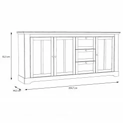 Ridgevalley Sideboard Sandvik II - Eiche Weiß Dekor / Eiche Nelson Dekor 16 Ridgevalley Sideboard Sandvik II - Eiche Weiß Dekor / Eiche Nelson Dekor -Buromobel Verkaufe 1000342497 220331 500 SKETCH DETAILS P000000001000342497 sketch